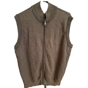 Men's Cypress Links Cotton Knit Sweater Vest -Brown - Size Large